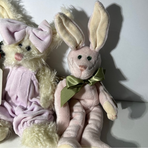 Boyds Bears Juniper Bunnyhugs Easter Bunny Plush Stuffed Plush Rabbit Lot Of 3 - Picture 3 of 9